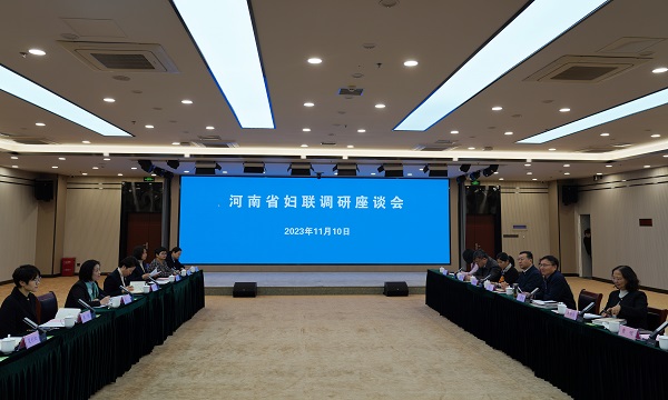 党委书记、院长王承哲与省妇联党组书记、主席王丽一行座谈